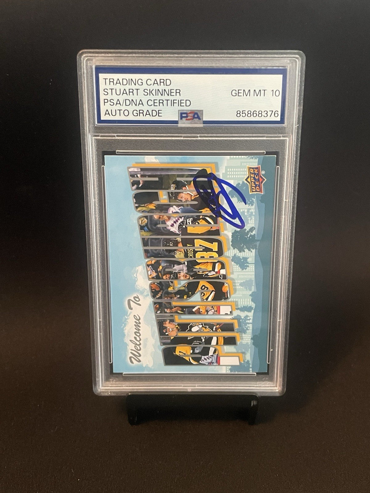 Stuart Skinner Signed Pittsburgh Penguins Team Card PSA Auto 10 #WT-23