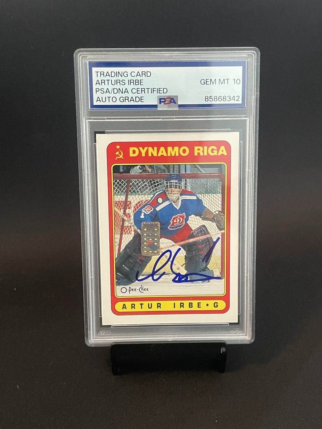 Arturs Irbe Signed 1990 O-Pee-Chee OPC #501 PSA Auto 10 Autographed Rookie Card