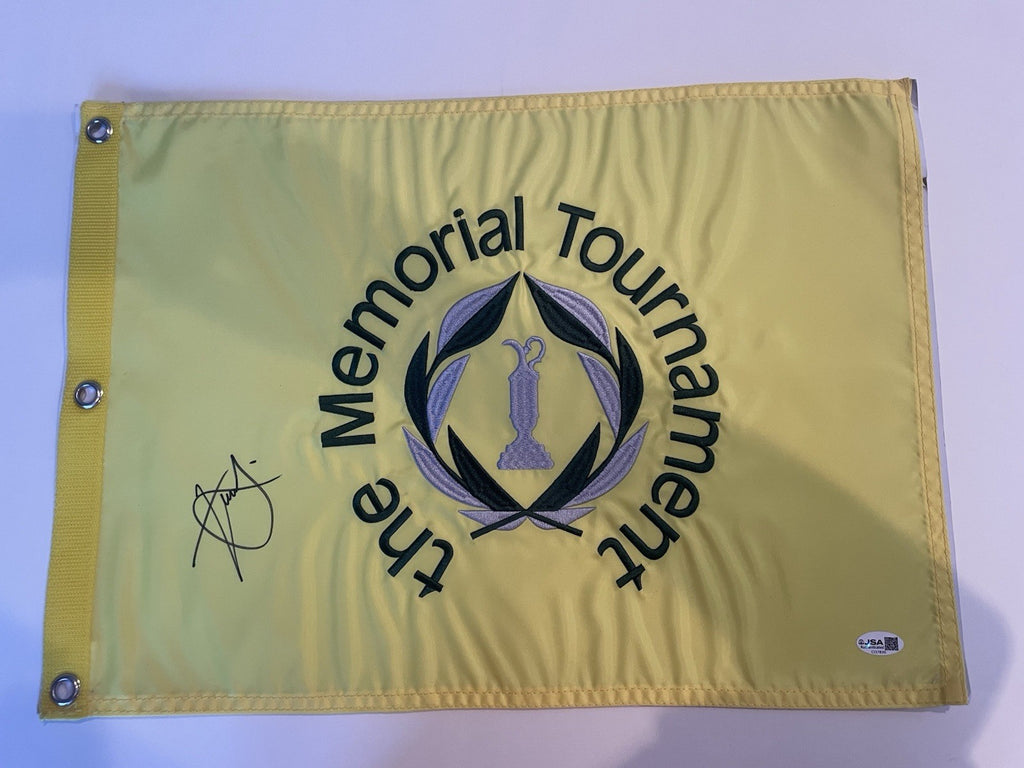 Xander Schauffele Signed Memorial Tournament Pin Flag JSA Autographed
