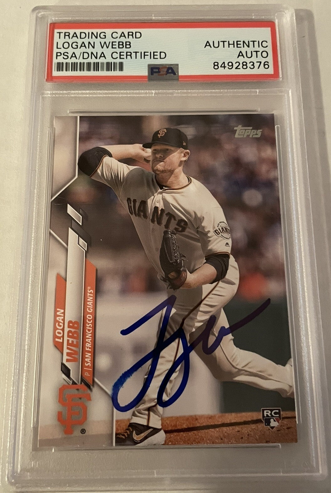Logan Webb Signed 2020 Topps RC PSA/DNA San Francisco Giants Autographed