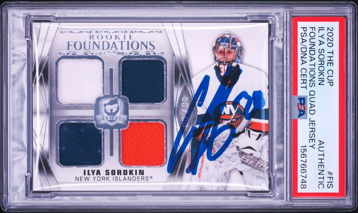 Ilya Sorokin Signed 2020 UD The Cup Rookie Foundations PSA/DNA Patch Auto /99