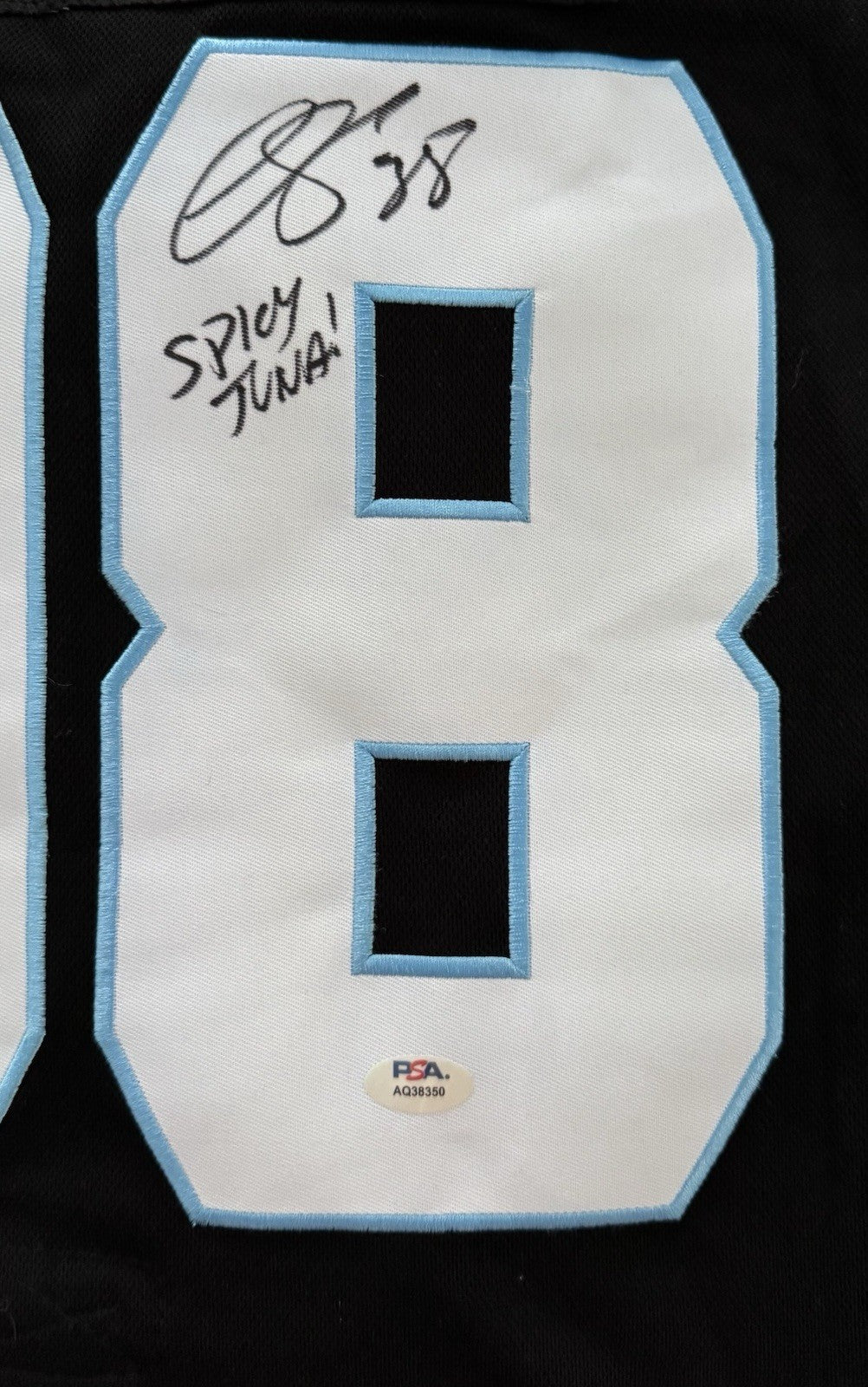 Liam O’Brien Signed Jersey PSA/DNA Autographed Utah Mammoth Inscribed Spicy Tuna