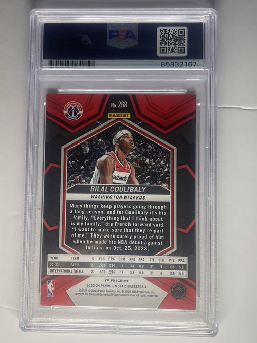 Bilal Coulibaly Signed 2023 NBA Debut Fast Break Silver Disco Mosaic PSA RC #268