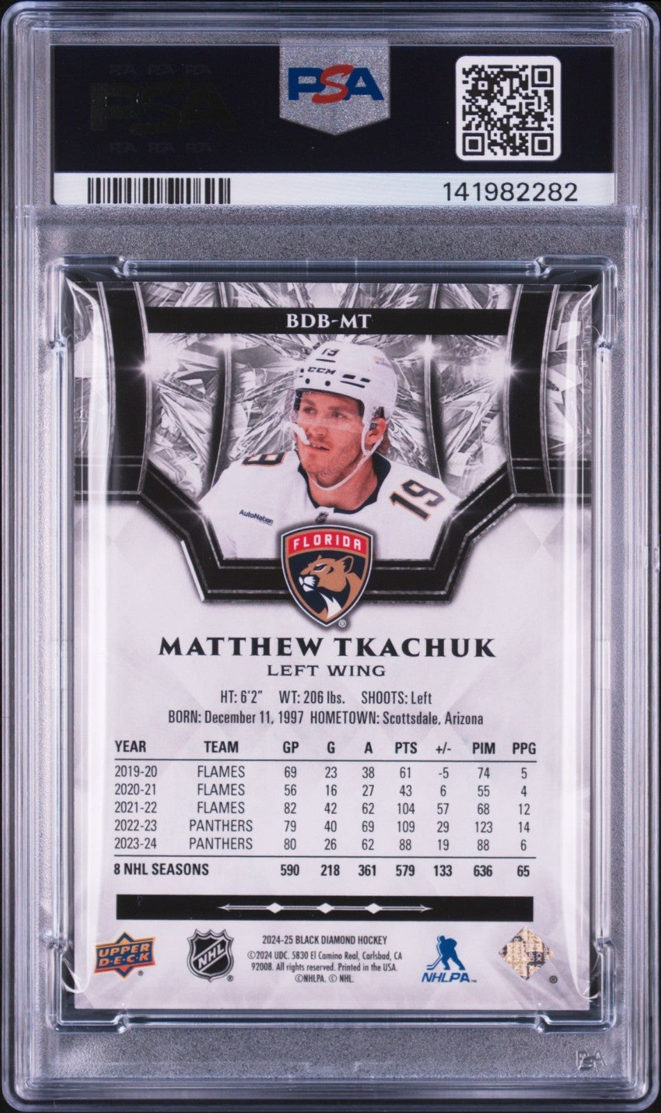 Matthew Tkachuk Signed 2024 Black Diamond /349 PSA/DNA Auto 10 #BDBMT Panthers