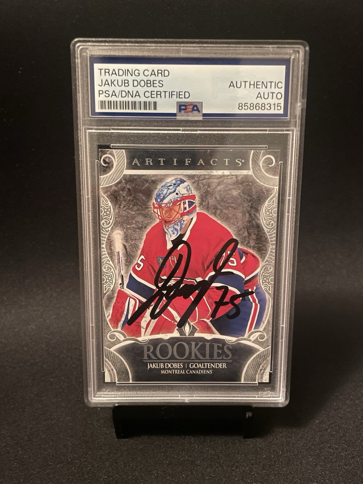 Jakub Dobes Signed 2024 UD Artifacts PSA Silver Rookies #234 Autographed RC Habs