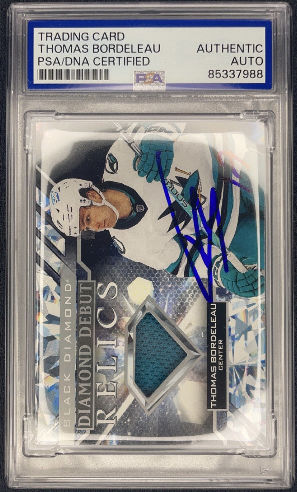 Thomas Bordeleau Signed 2023 Black Diamond Debut Relics RC PSA/DNA Autographed