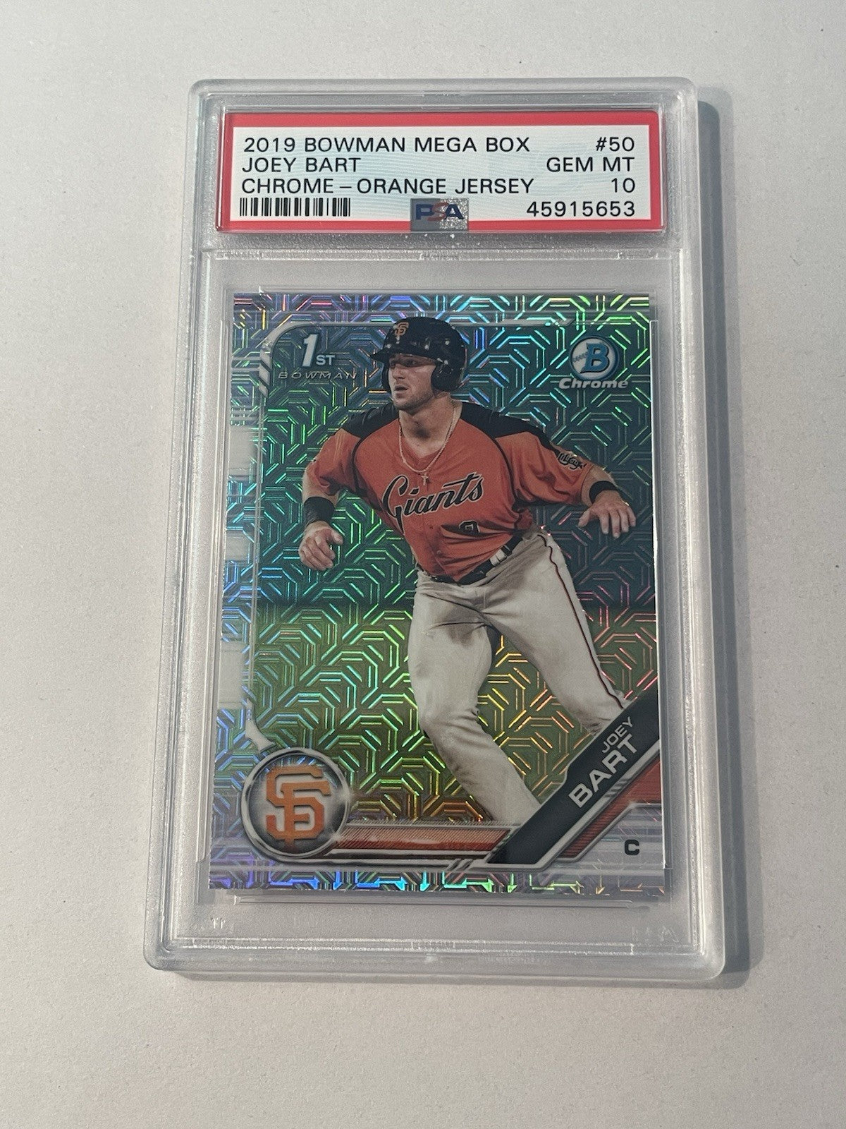 Joey Bart 2019 1st Bowman Mega Box Mojo PSA/DNA PSA 10 #BCP-50 Giants Pirates