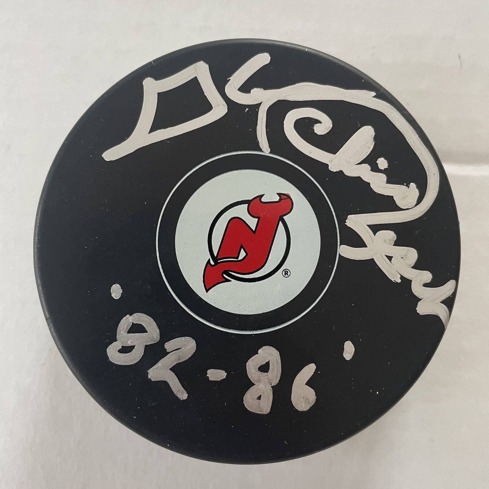 Glenn “Chico” Resch Signed New Jersey Devils Logo Puck PSA/DNA Autographed