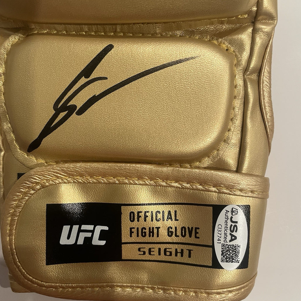 Donald Cerrone Signed Gold UFC Fight Glove JSA COA Autographed Cowboy Champ