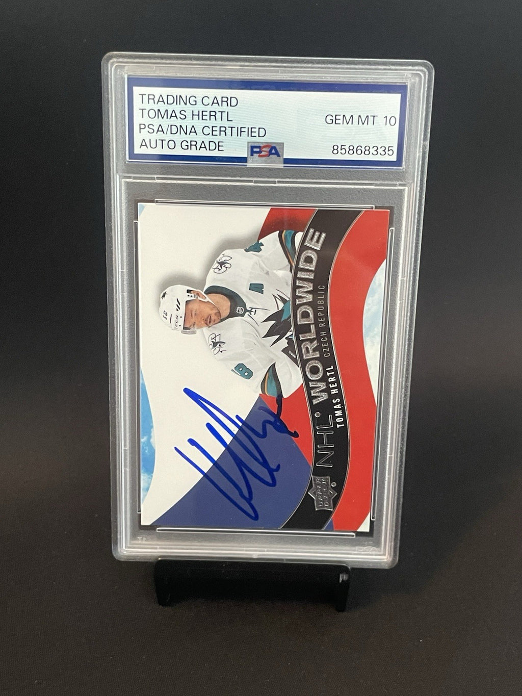 Tomas Hertl Signed 2020 NHL Worldwide PSA Auto 10 #WW-15 Autographed
