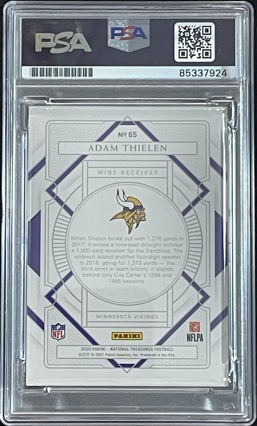 Adam Thielen Signed 2020 Panini National Treasures NT #65 PSA/DNA Autographed