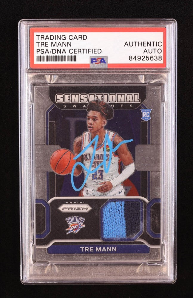 Tre Mann Signed 2021-22 Panini Prizm Sensational Swatches PSA/DNA Autographed