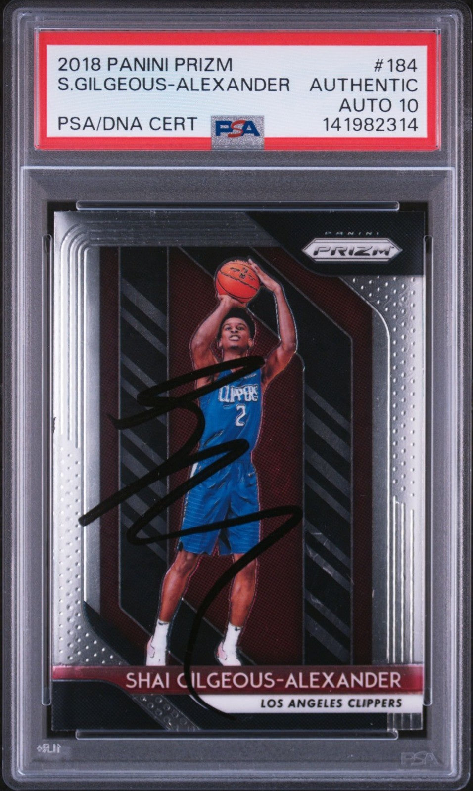 Shai Gilgeous-Alexander Signed 2018 Panini Prizm PSA Auto 10 Rookie RC #184