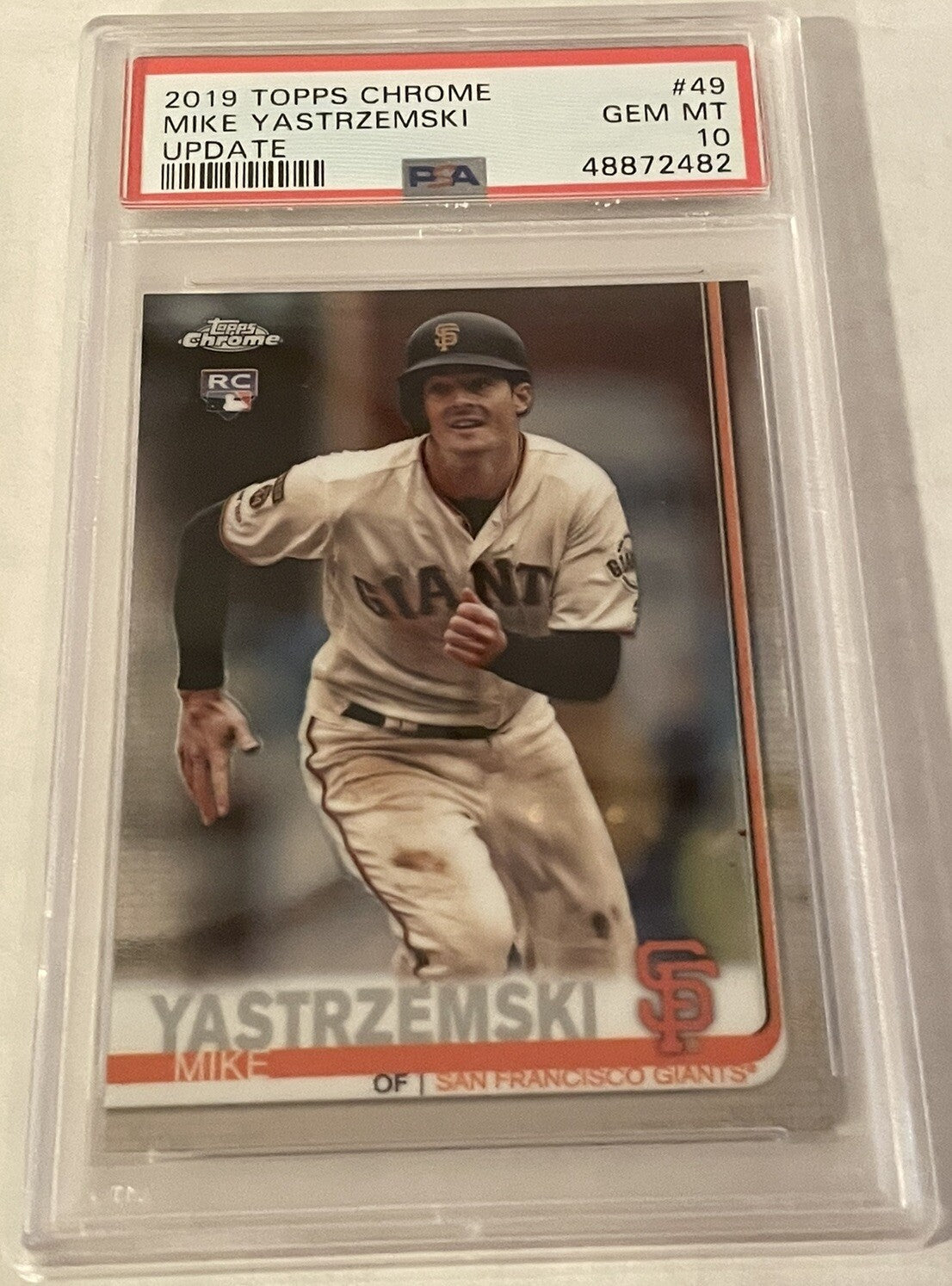2019 Topps Chrome Mike Yastrzemski RC Rookie #49 PSA 10 Giants