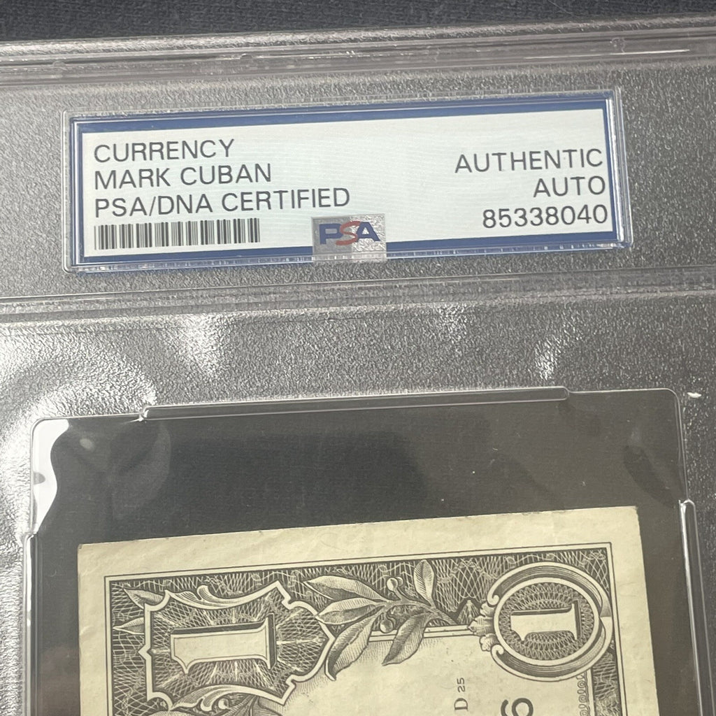 Mark Cuban Signed $1 Dollar Bill PSA/DNA Autographed Shark Tank Mavs Slabbed