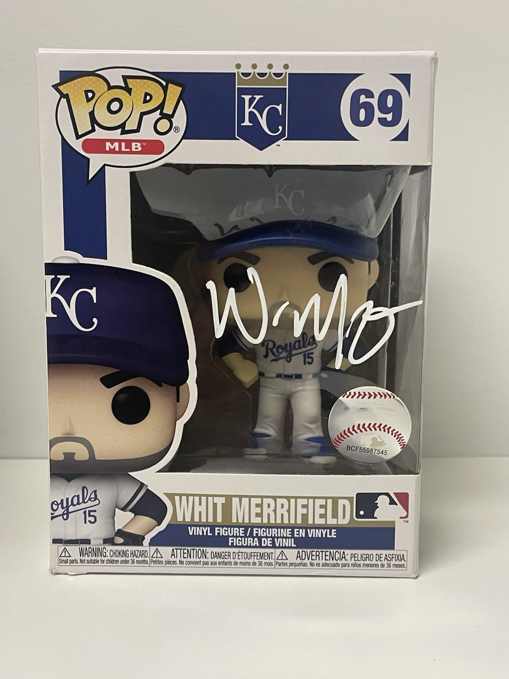 Whit Merrifield Signed Funko POP JSA COA Autographed Kansas City Royals Damaged