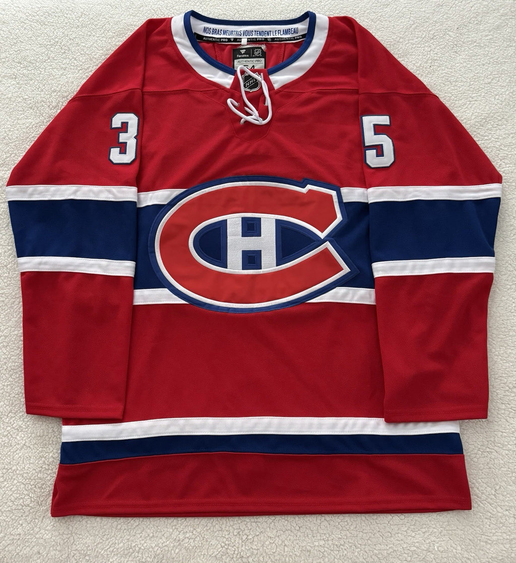 Samuel Montembeault Signed Jersey PSA/DNA Autographed Montreal Canadiens Stained