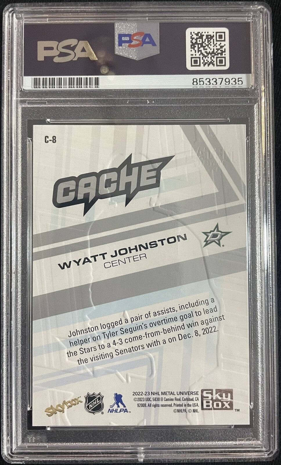 Wyatt Johnston Signed 2022-23 Metal Universe RC PSA/DNA Encapsulated Autographed