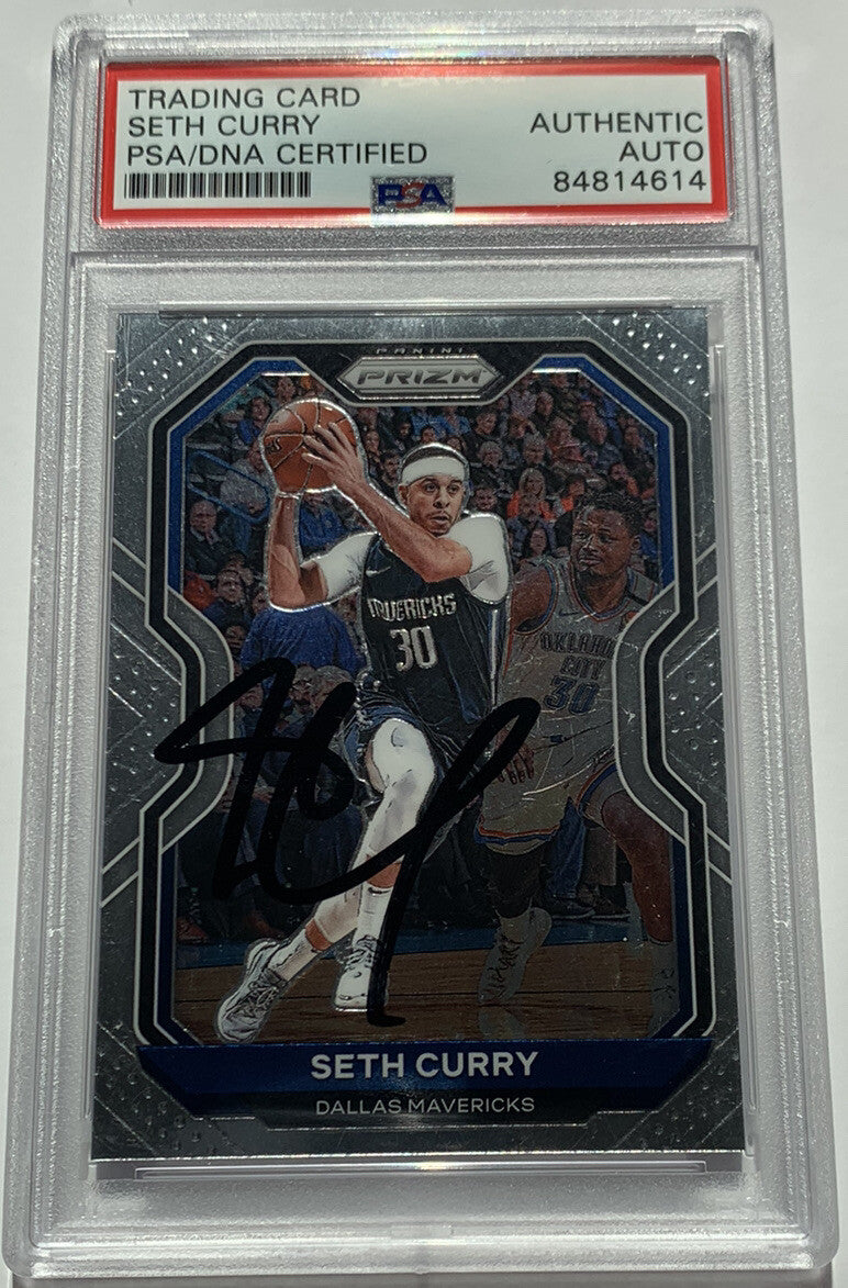 Seth Curry Signed 2020-21 Prizm PSA/DNA  Dallas Mavericks Mavs Autographed #194