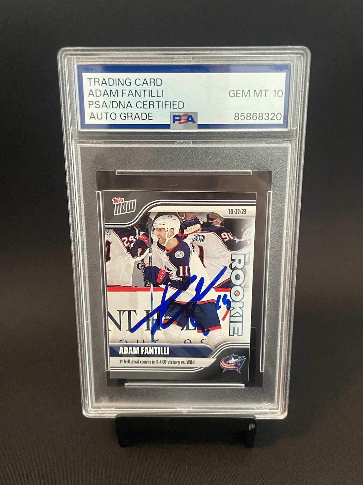Adam Fantilli Signed 2023 NHL Topps Now PSA Auto 10 Rookie #16 Autographed RC
