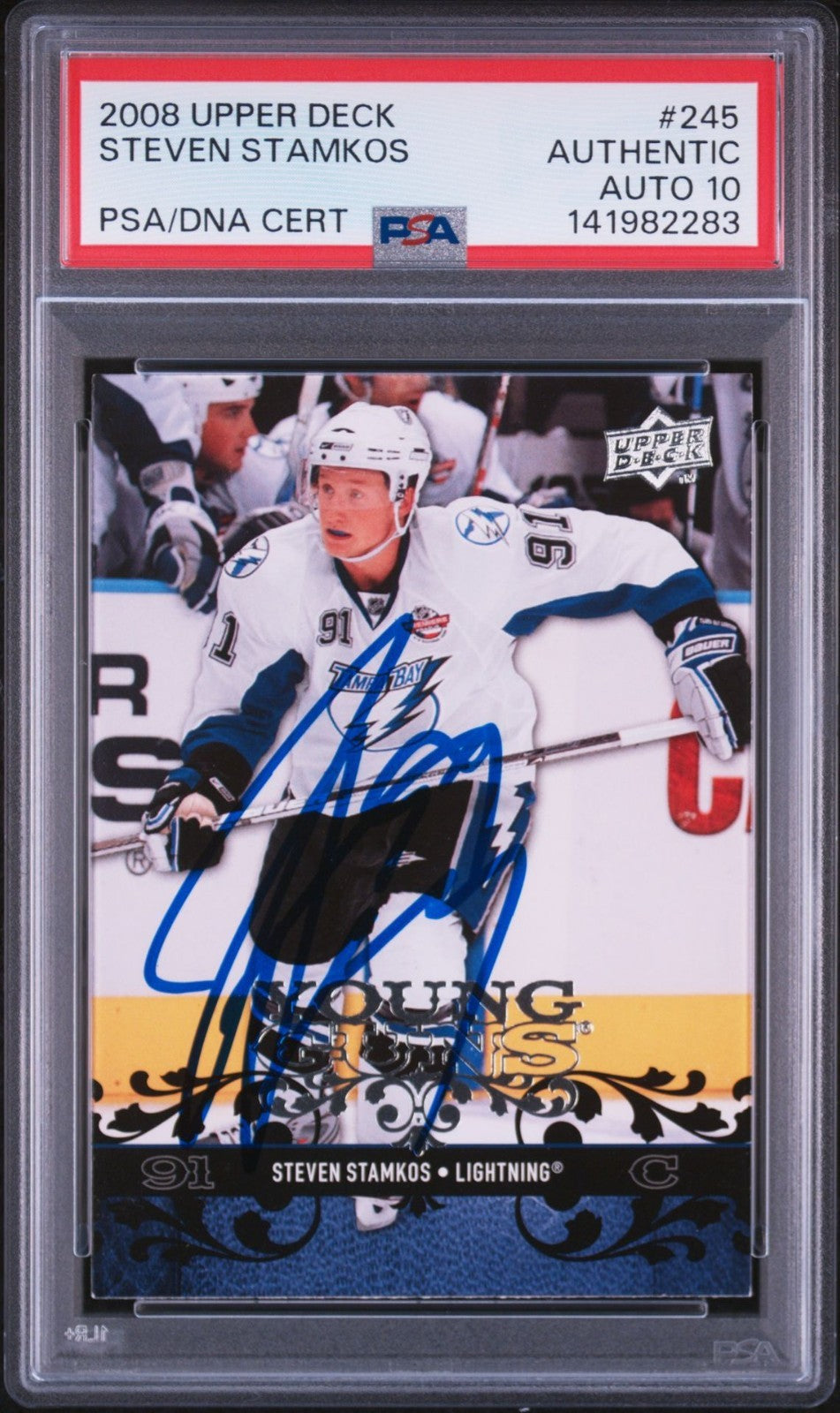 Steven Stamkos Signed 2008 UD Young Guns PSA/DNA Rookie Auto 10 #245 Lightning