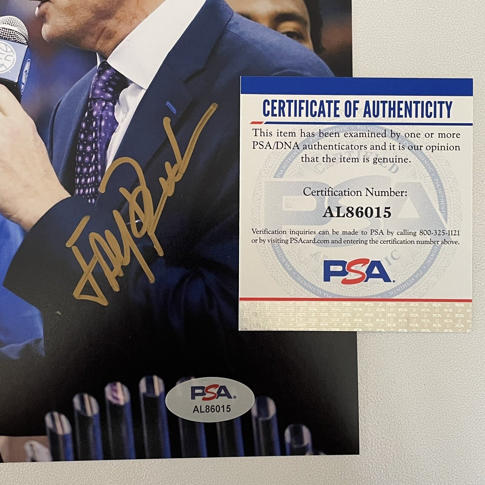 Jay Bilas Signed 8x10 Photo PSA/DNA Autographed Duke Reporter Analyst
