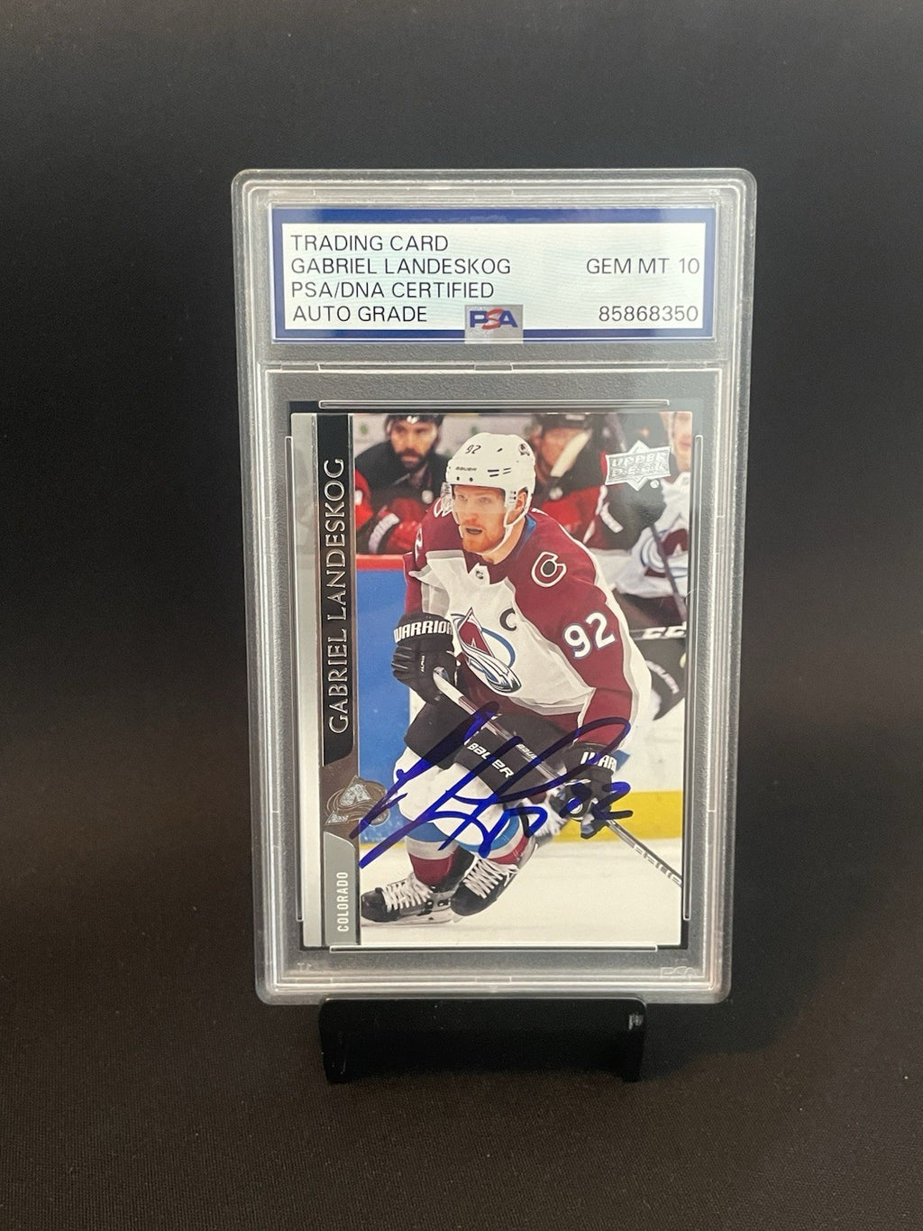 Gabriel Landeskog Signed 2020 UD PSA Auto 10 #50 Colorado Avalanche