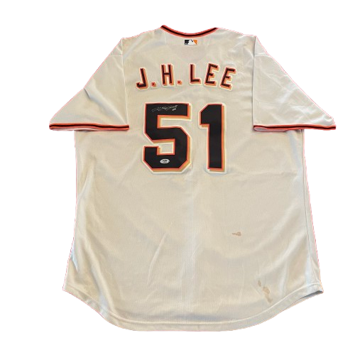 Jung Hoo JH Lee Signed Jersey PSA/DNA San Francisco Giants Autographed Stained