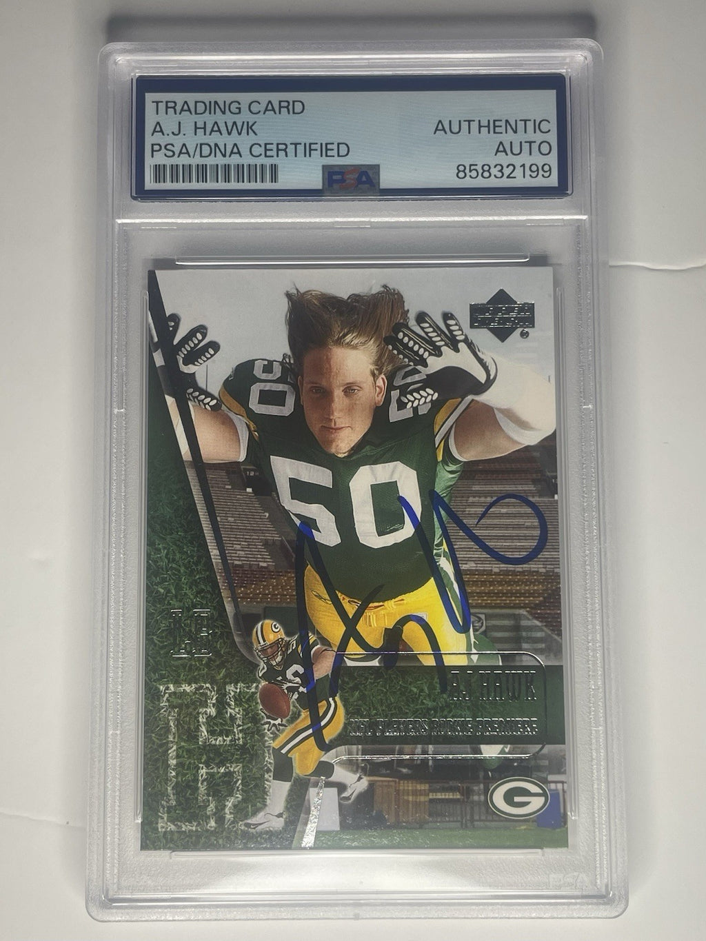 AJ Hawk Signed 2006 Upper Deck PSA/DNA NFL Players Rookie Premiere Card RC #8