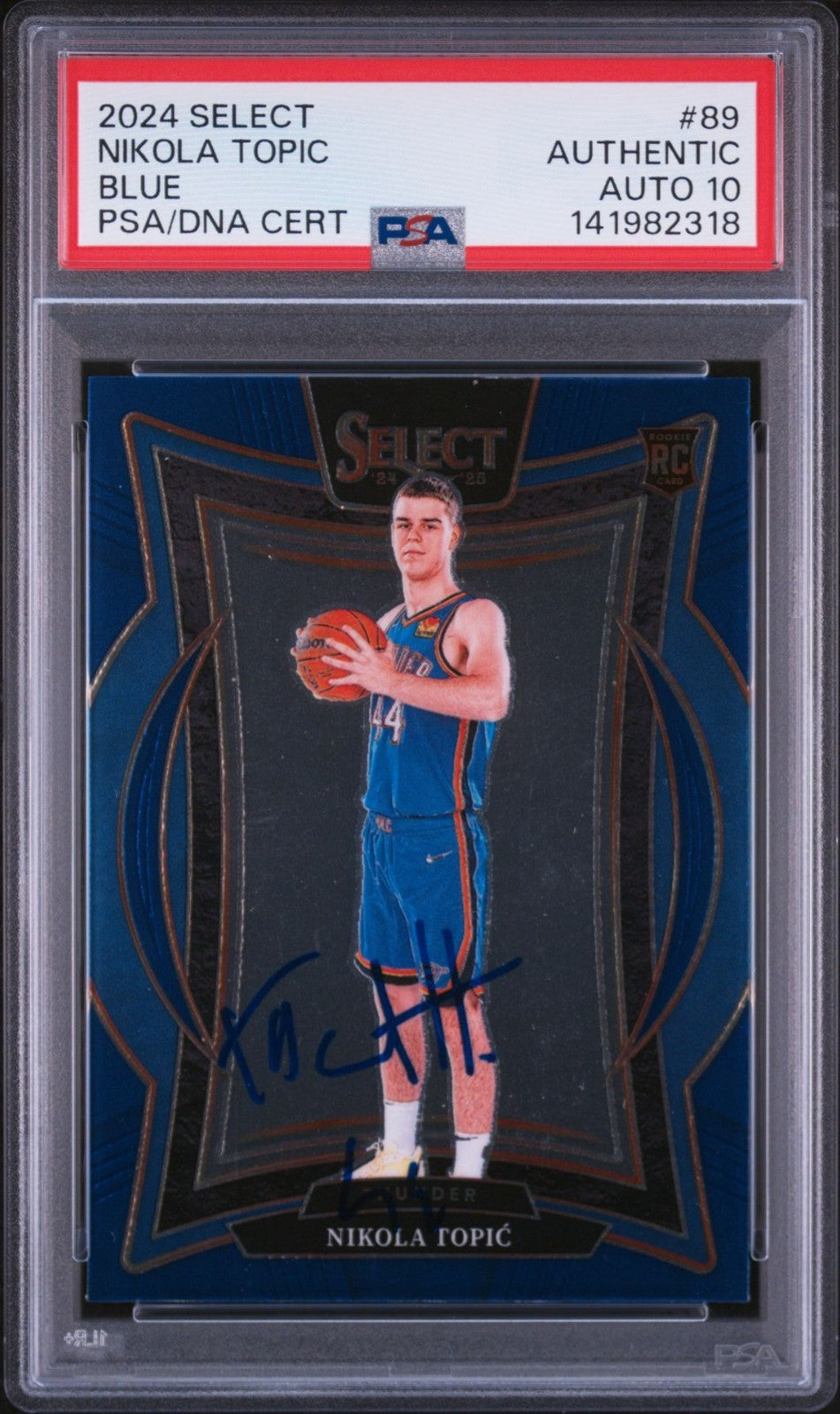 Nikola Topic Signed 2024 Select Blue Concourse PSA Auto 10 Rookie RC #89