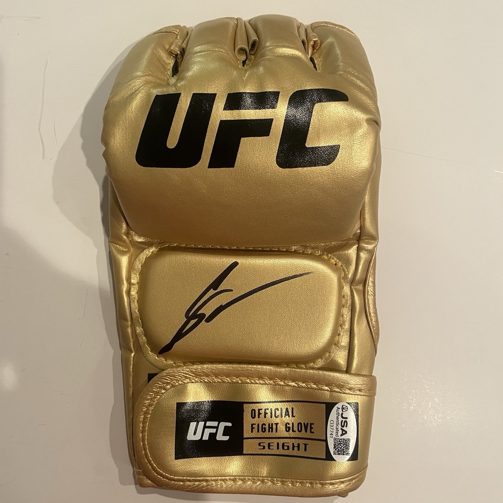 Donald Cerrone Signed Gold UFC Fight Glove JSA COA Autographed Cowboy Champ
