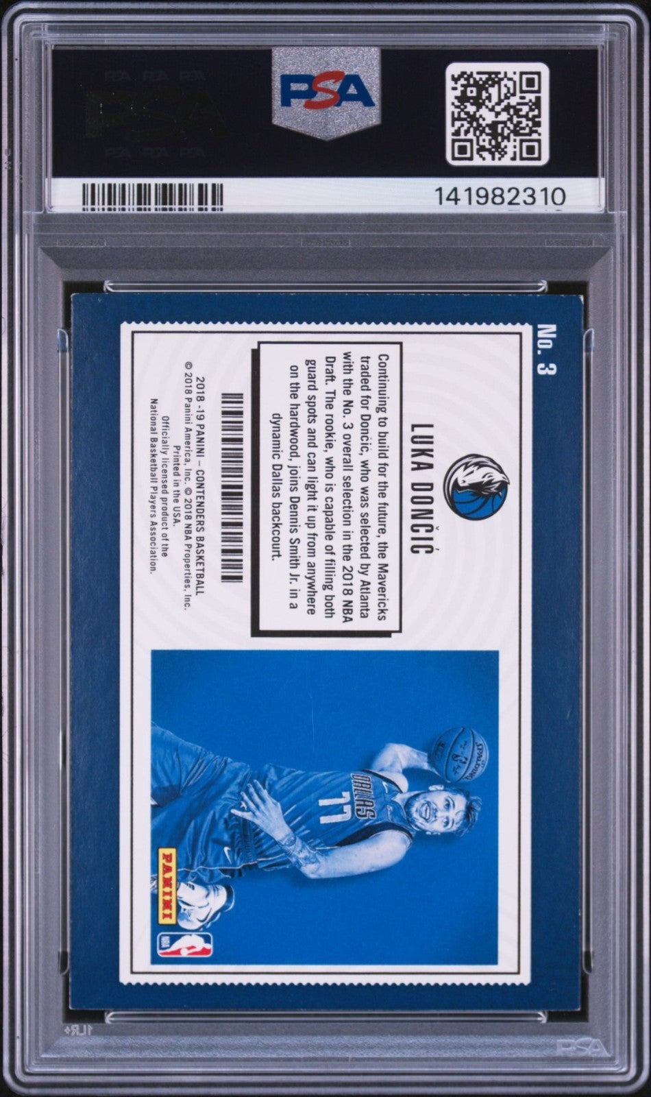 Luka Doncic Signed 2018 Panini Contenders Lottery Ticket PSA/DNA Auto 9 #3 RC