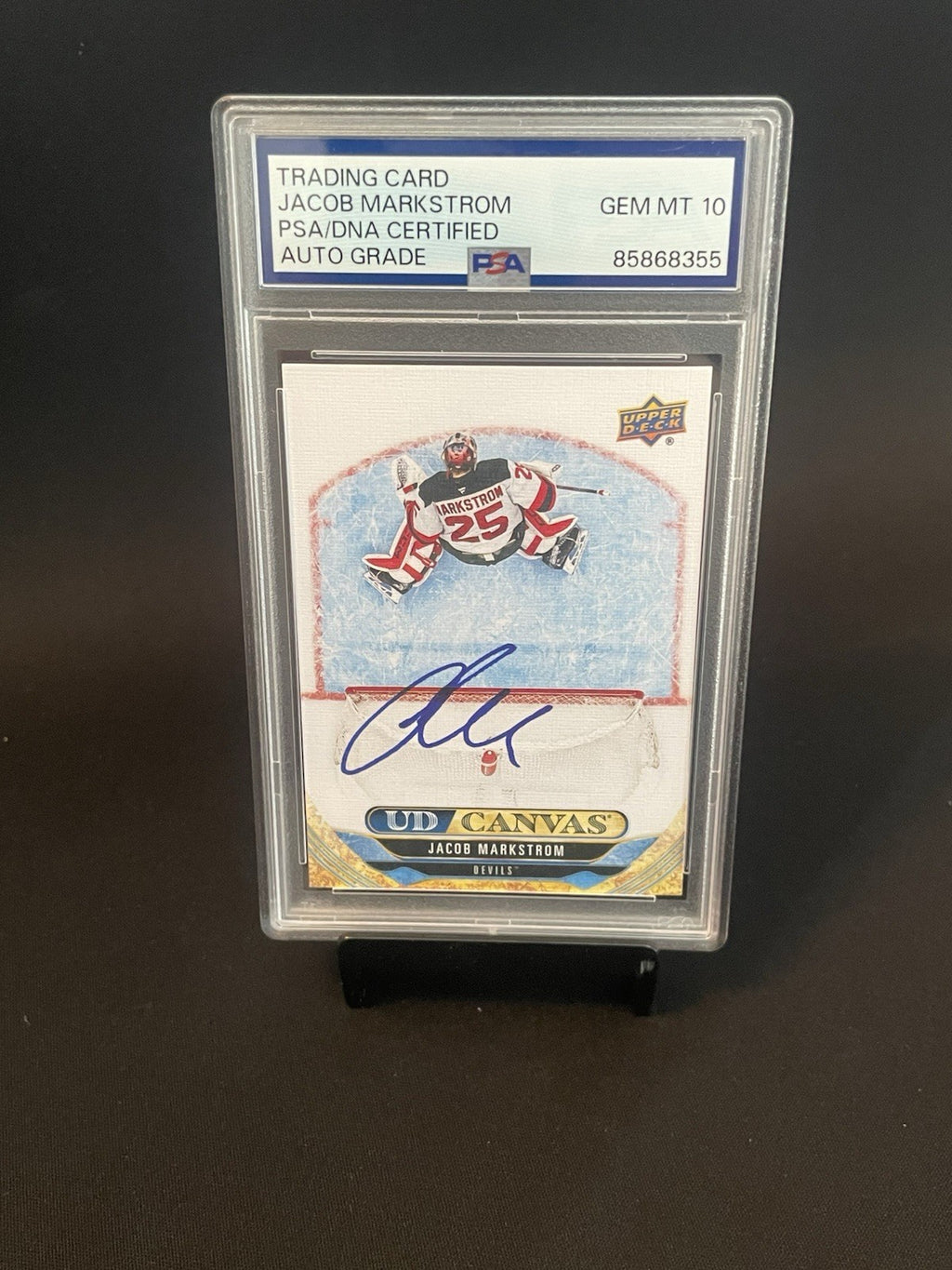 Jacob Markstrom Signed 2024 Canvas #C322 PSA Auto 10 Autographed Jersey Devils