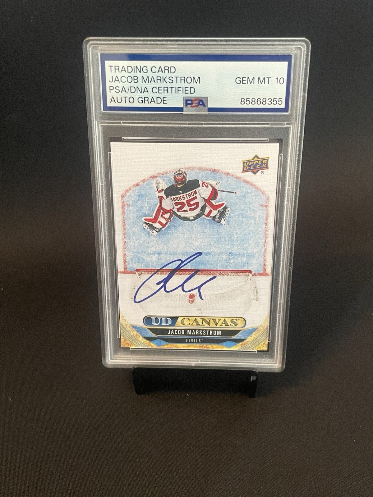 Jacob Markstrom Signed 2024 Canvas #C322 PSA Auto 10 Autographed Jersey Devils
