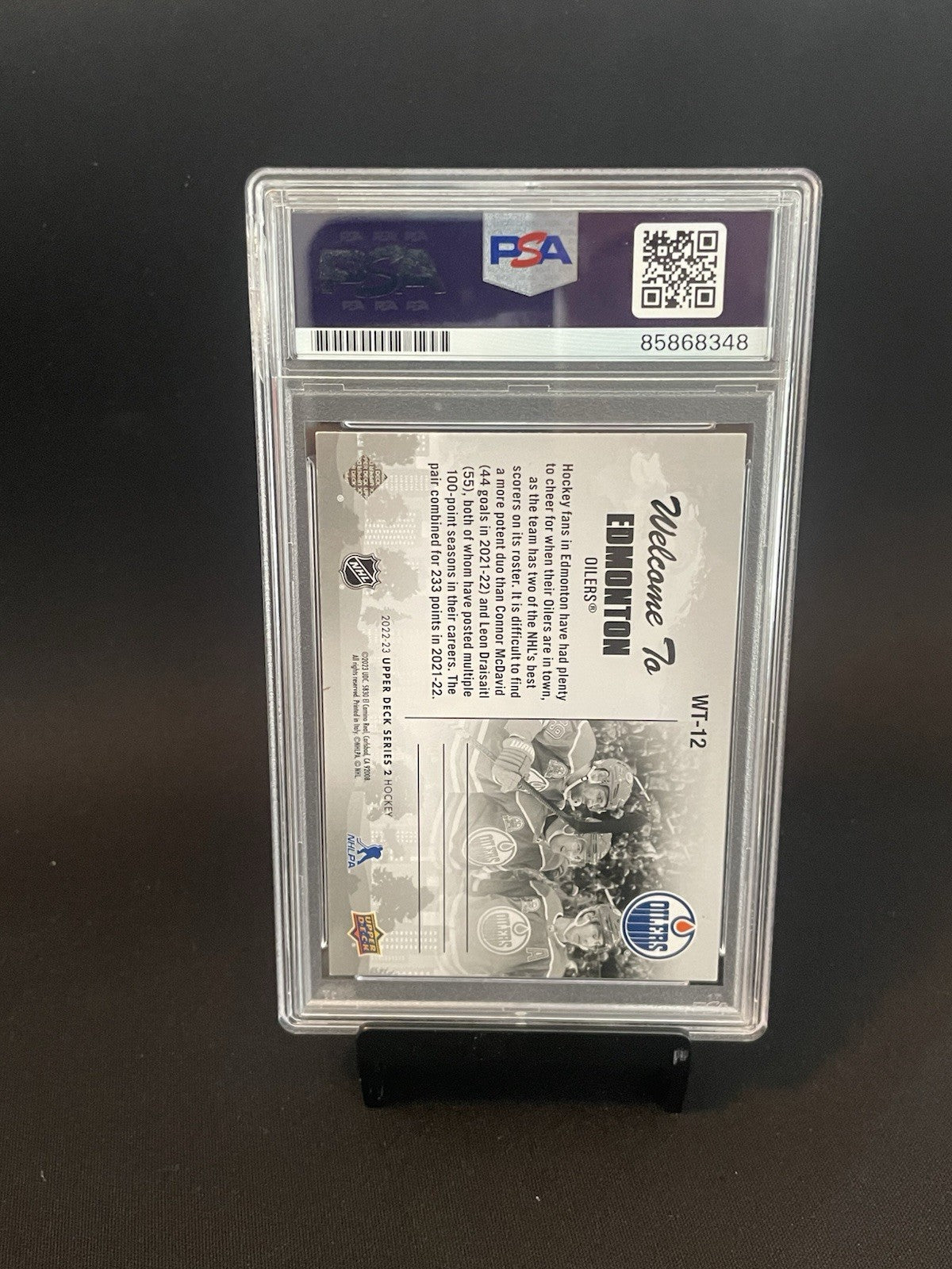 Kris Knoblauch Signed 2022 UD Team Card PSA IP Auto #WT-12 Welcome To Edmonton